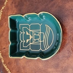 Vintage Windsor Court Hotel New Orleans Ashtray/Trinket Dish Green Gold Trim